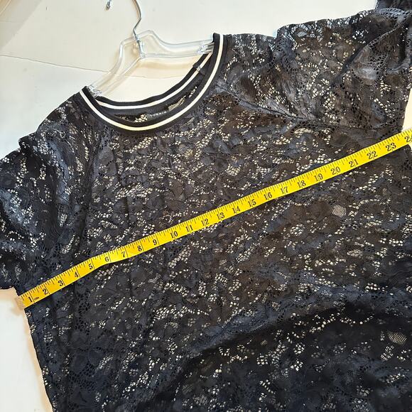 Torrid Black Lace Sweatshirt Womens Size 2X Stretch Rib Trim Whimsigoth Grunge - Picture 9 of 11